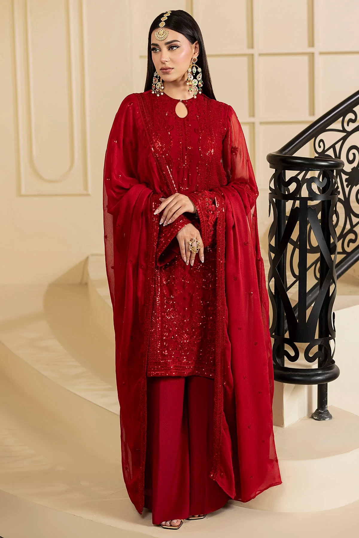 5133-ARIA EMBROIDERED CRINKLE CHIFFON  - MWU05133-999-ARIA