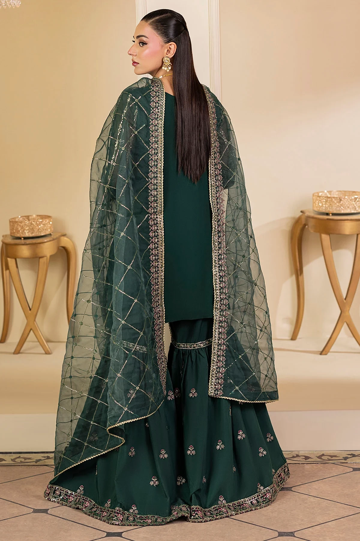 5135-JADE EMBROIDERED CRINKLE CHIFFON  - MWU05135-999-JADE
