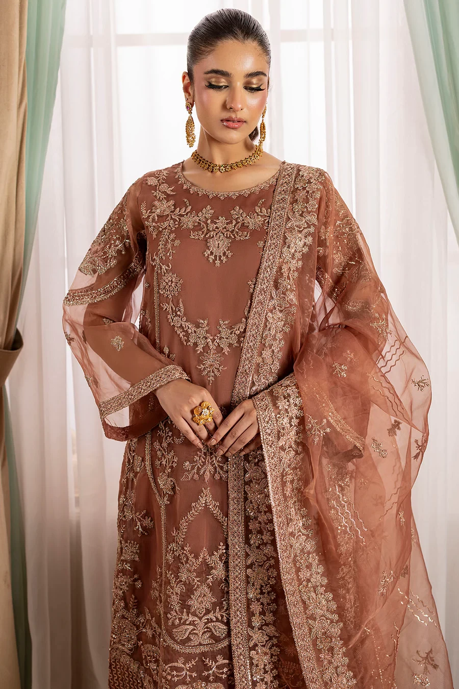 5136-JOURNEE EMBROIDERED ORGANZA - MWU05136-999-JOURNEE