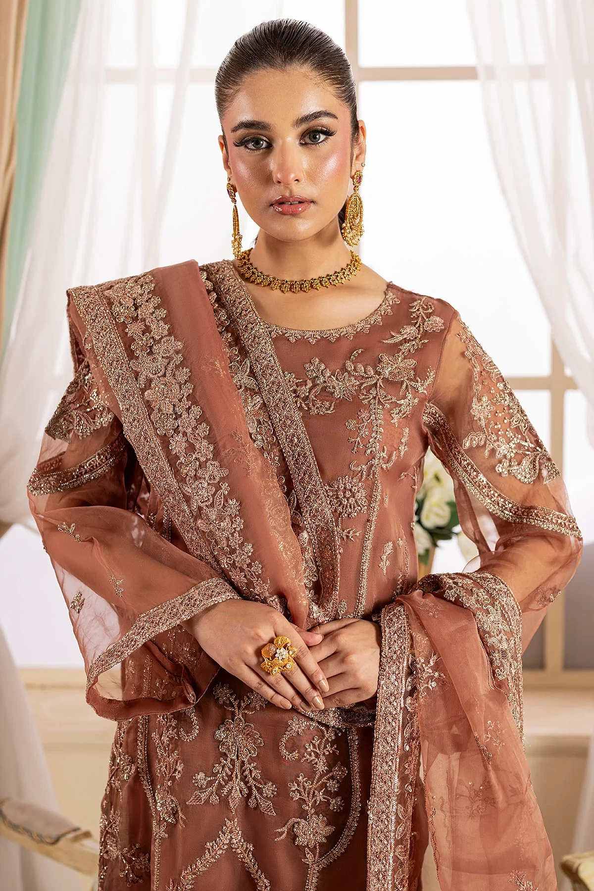 5136-JOURNEE EMBROIDERED ORGANZA - MWU05136-999-JOURNEE