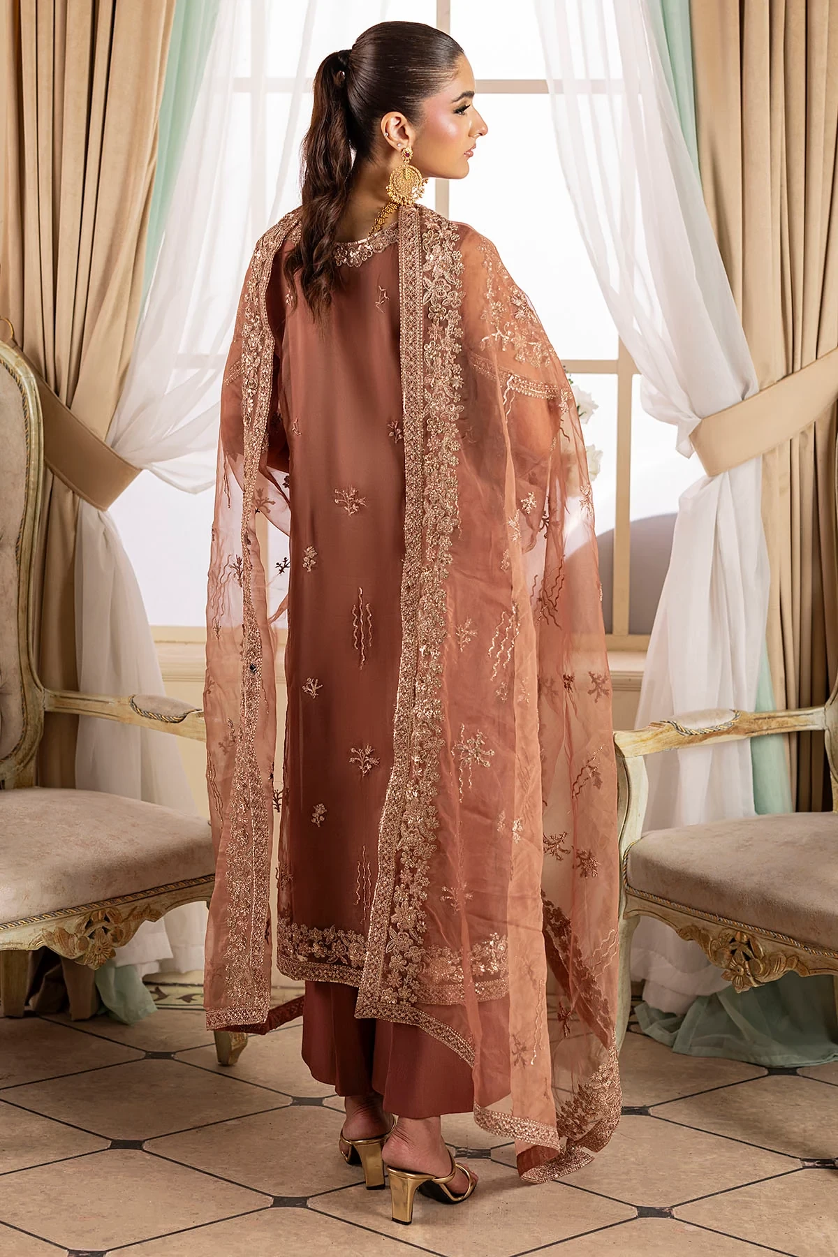 5136-JOURNEE EMBROIDERED ORGANZA - MWU05136-999-JOURNEE