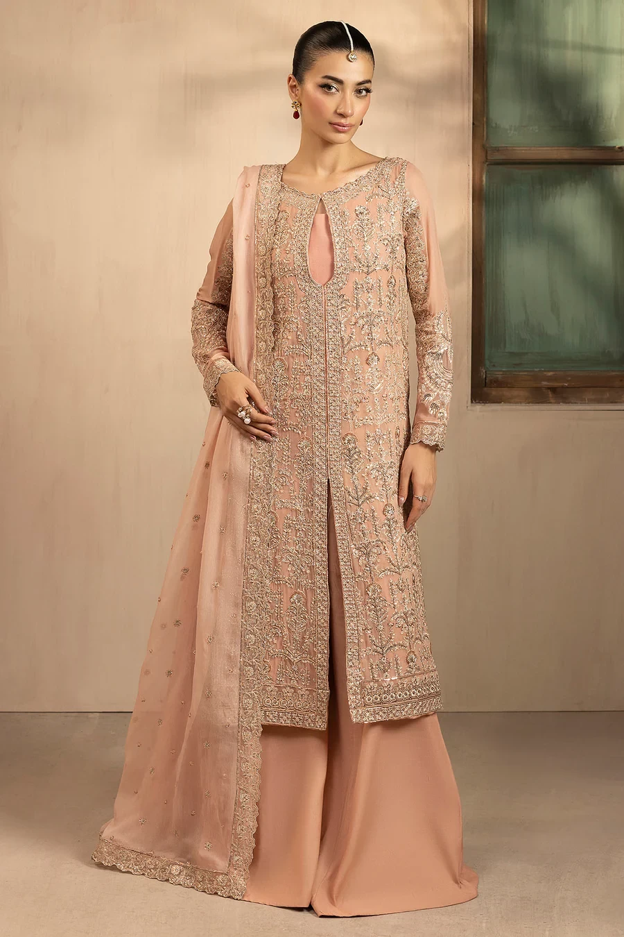 5576-PEARL EMBROIDERED CRINKLE CHIFFON - MWU05576-999-PEARL