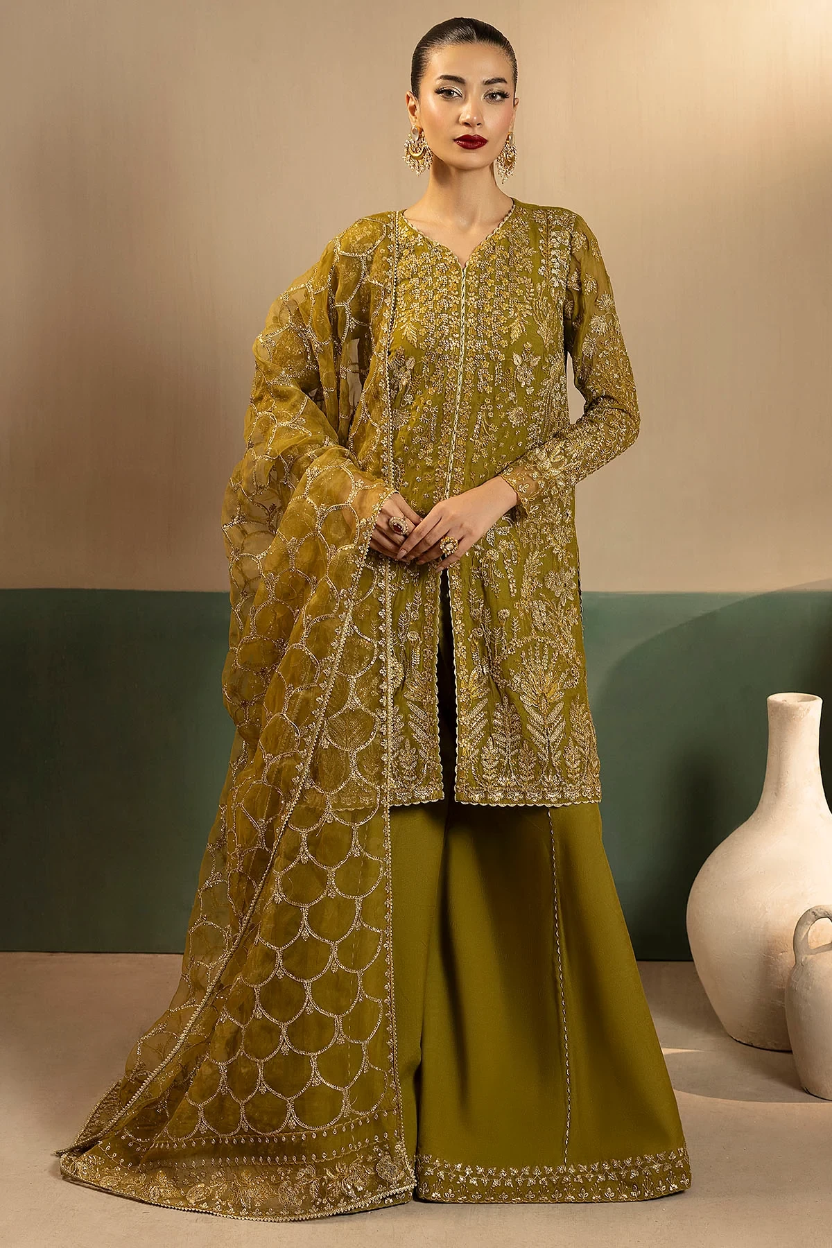 5577-ROMY EMBROIDERED CRINKLE CHIFFON - MWU05577-999-ROMY