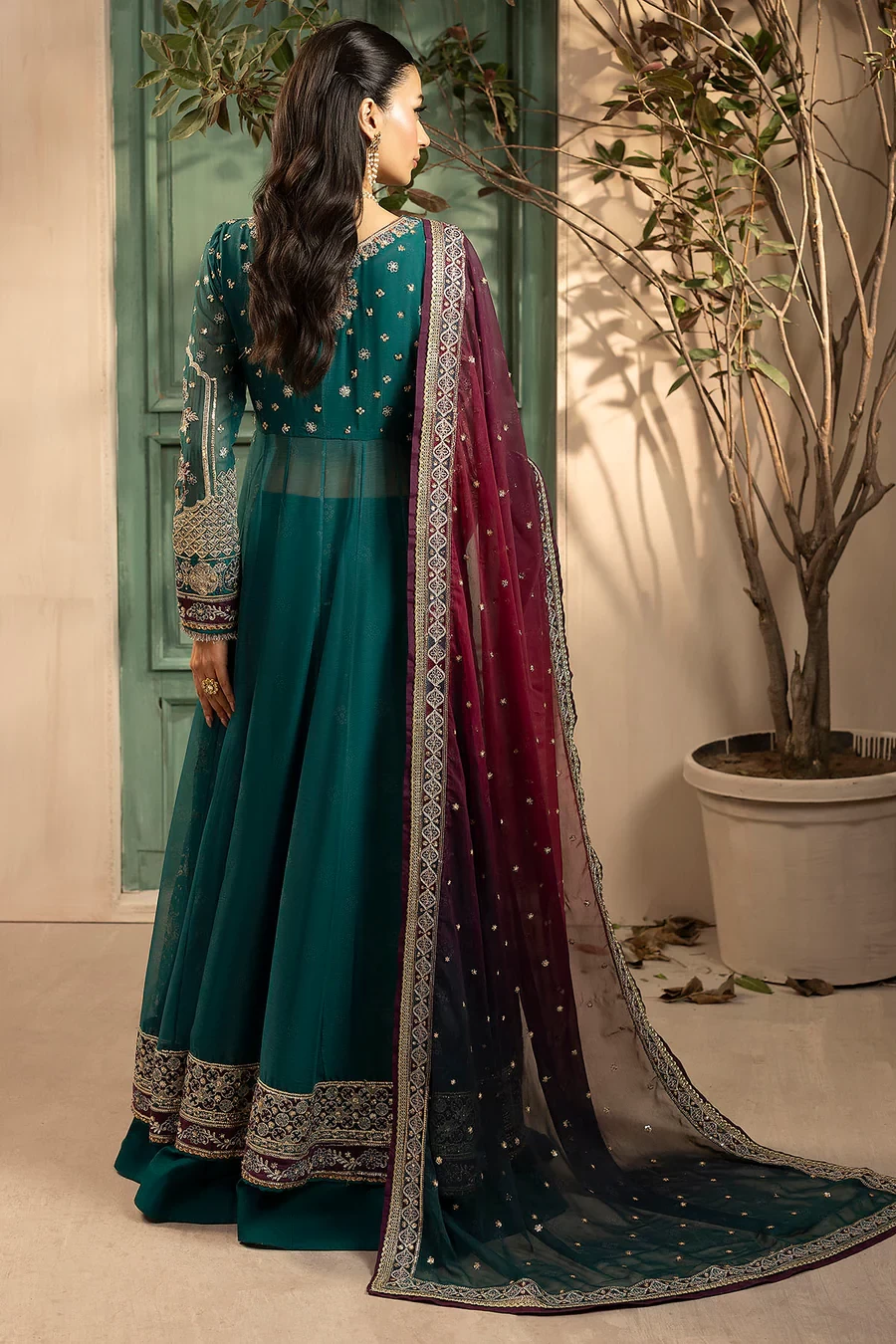 5578-GISELLE EMBROIDERED CRINKLE CHIFFON - MWU05578-999-GISELLE