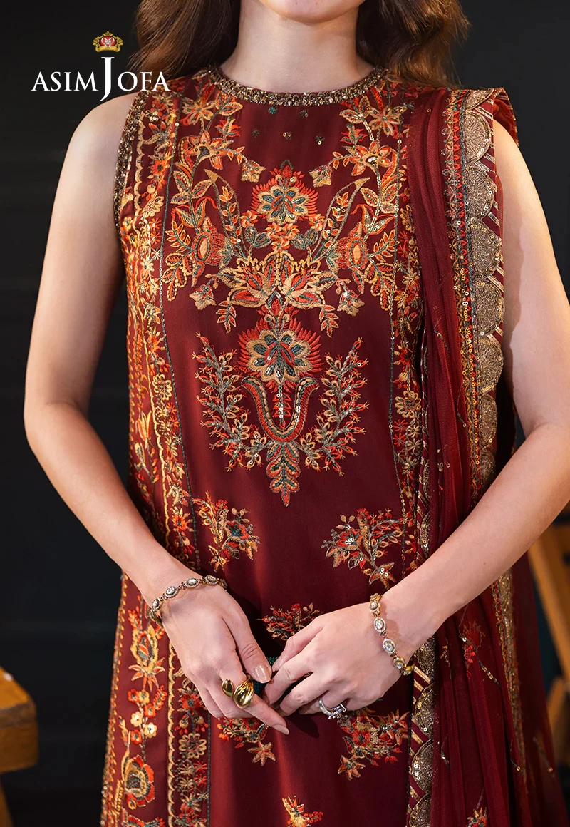 EMBROIDERED SLUB LAWN - AJLFC-05-UNS