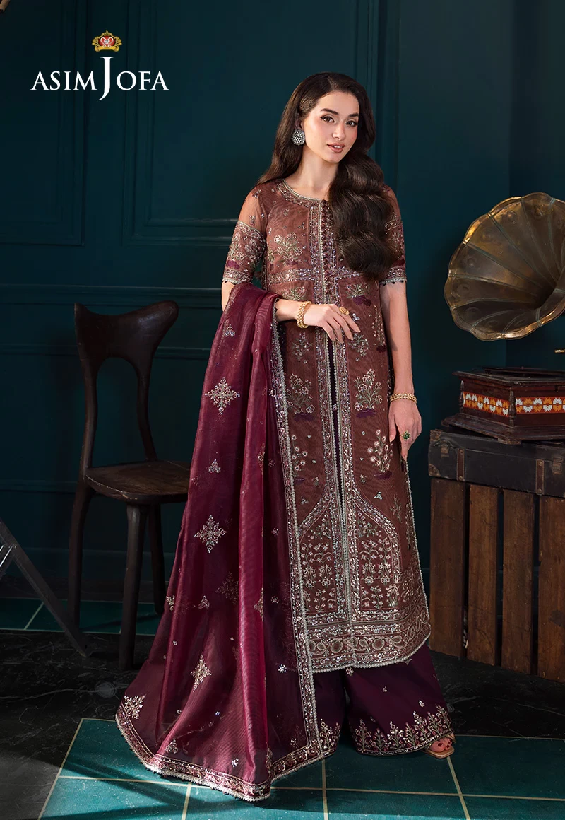 EMBROIDERED JAVERIA NET -  AJLFC-08-UNS