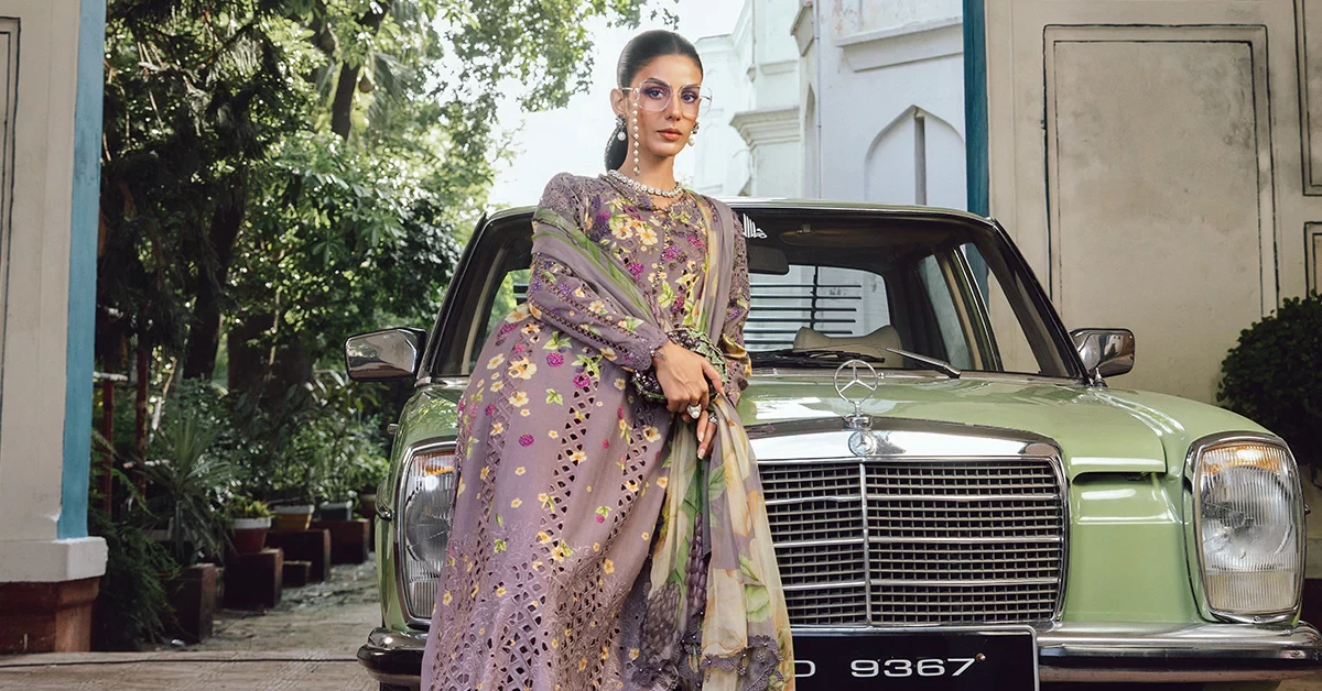 3 Piece Embroidered Cambric Suit -  MPT-2706-B