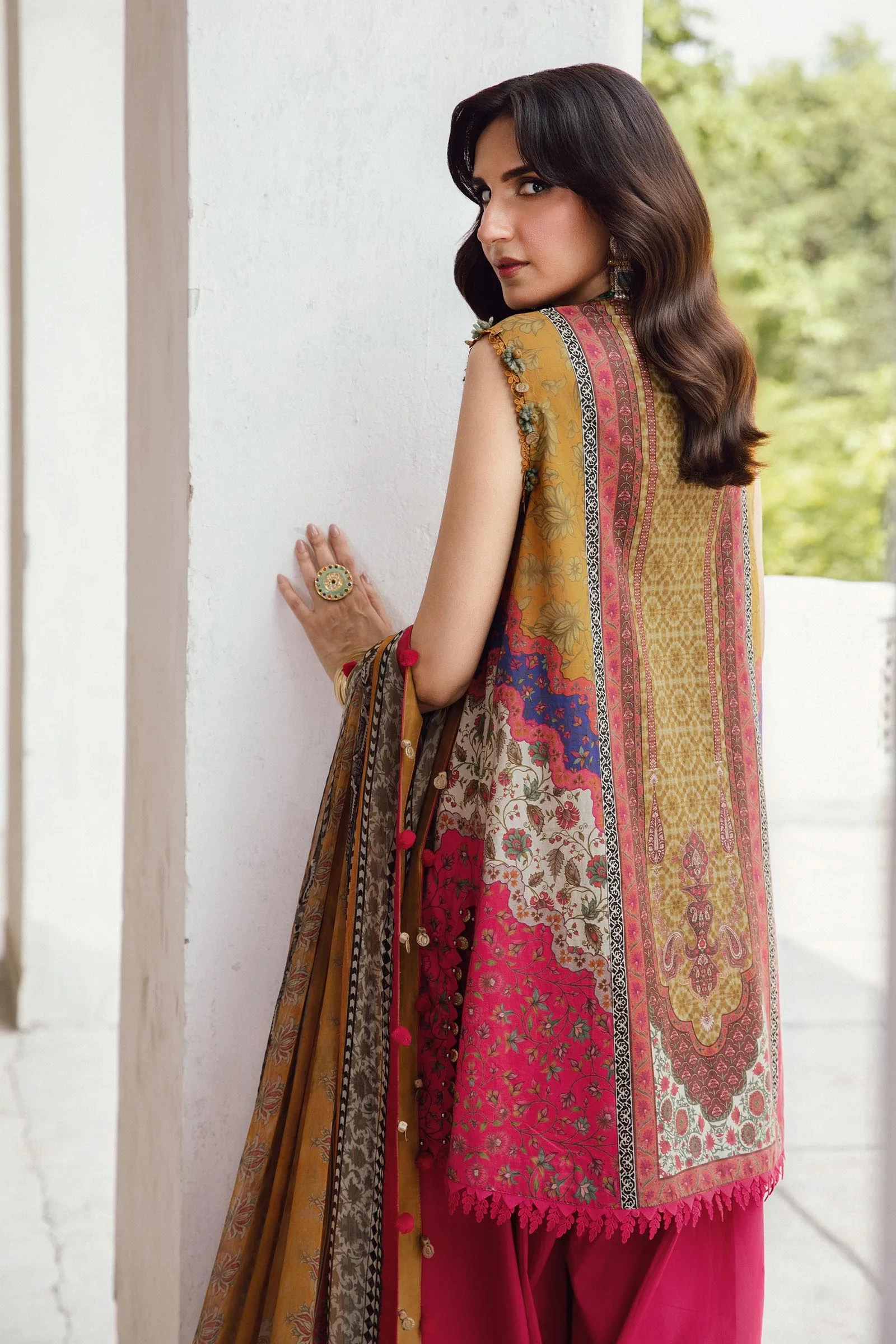 3 Piece Embroidered Cambric Suit - MPT-2710-A