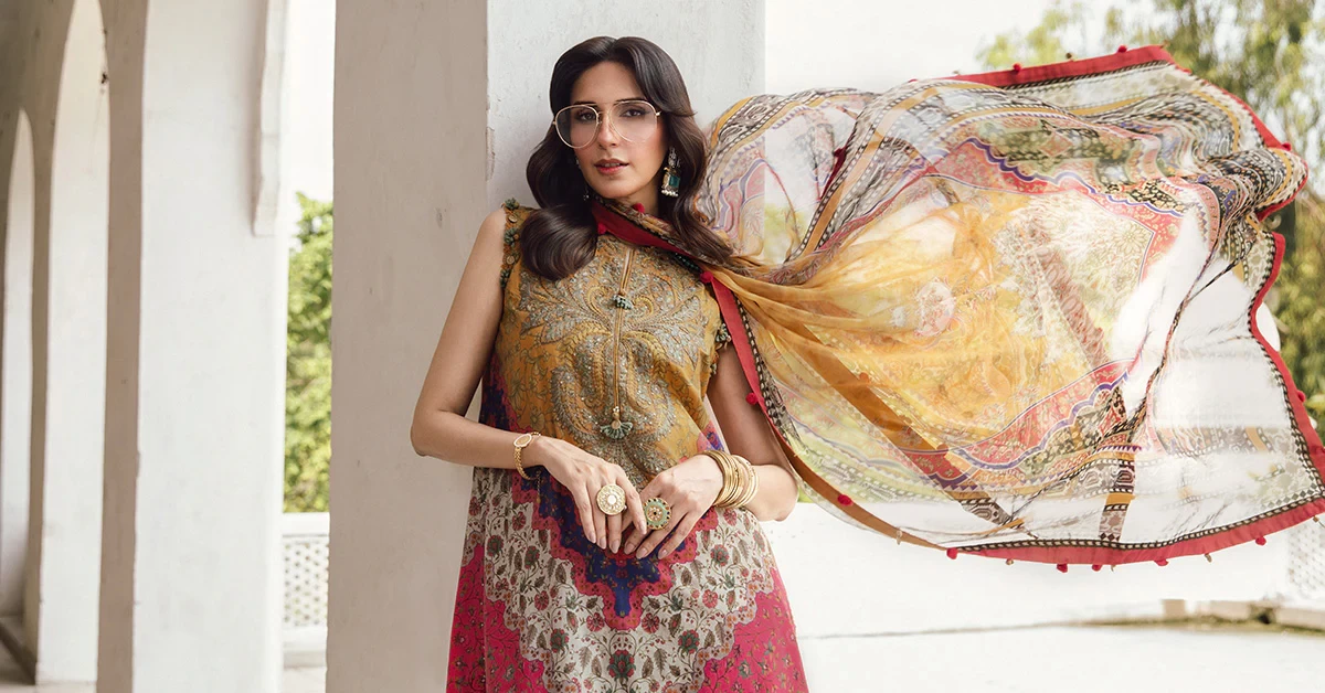 3 Piece Embroidered Cambric Suit - MPT-2710-A