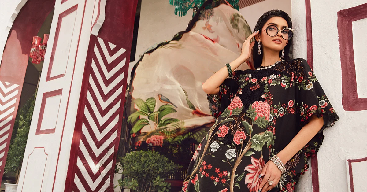3 Piece Embroidered Cambric Suit  - MPT-2709-B