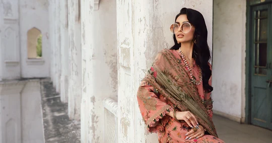 3 Piece  Embroidered Linen Suit  - MPT-2707-A