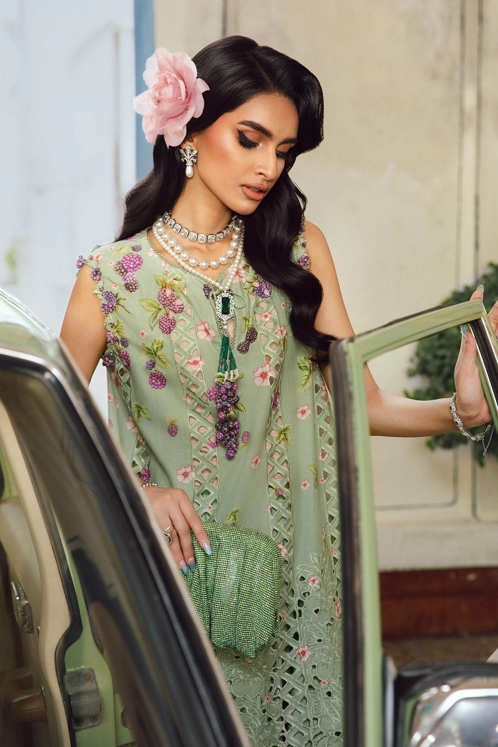 3 Piece  Embroidered Cambric Suit -MPT-2706-A