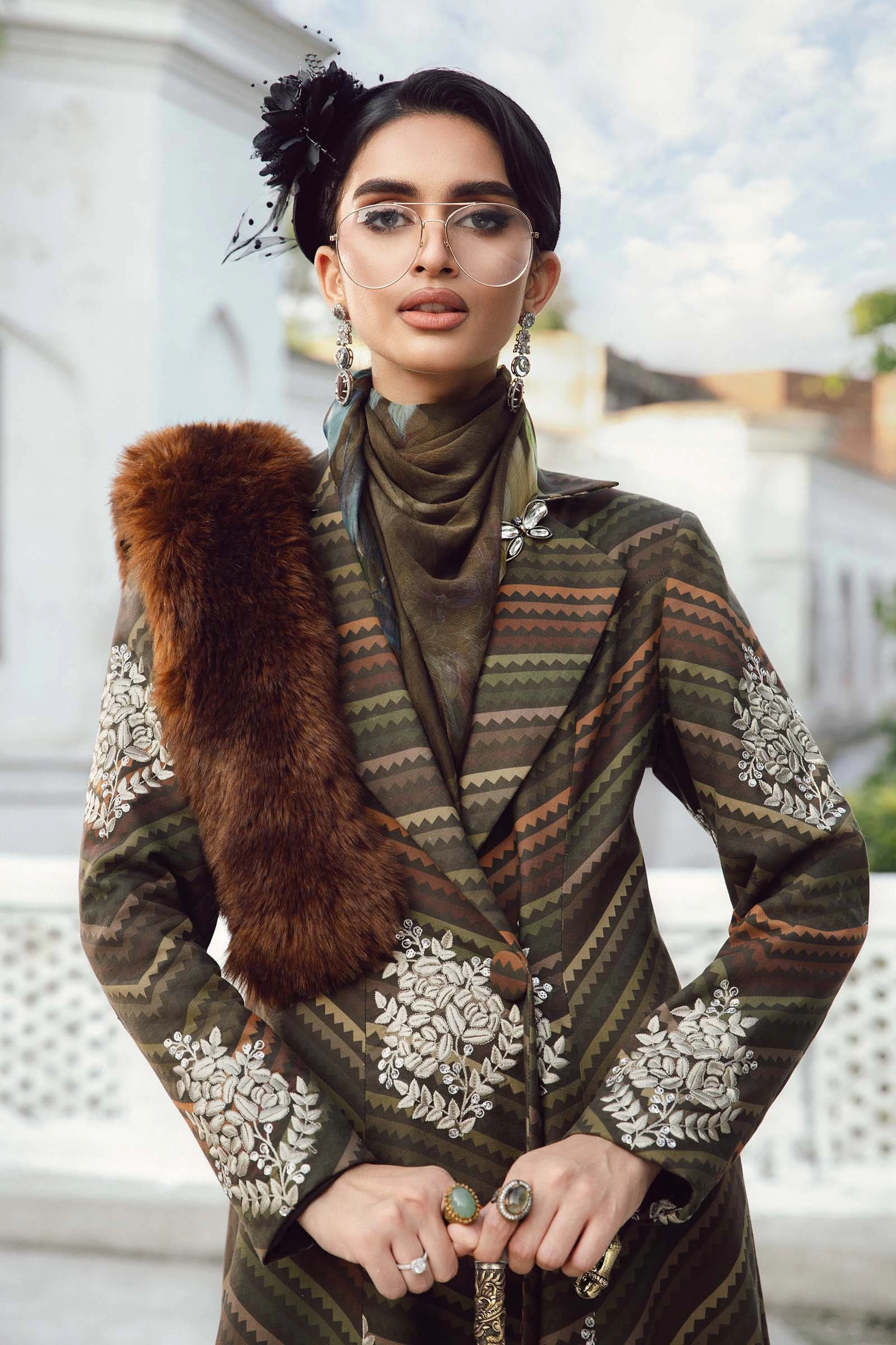 3 Piece  Embroidered Cambric Suit - MPT-2705-B