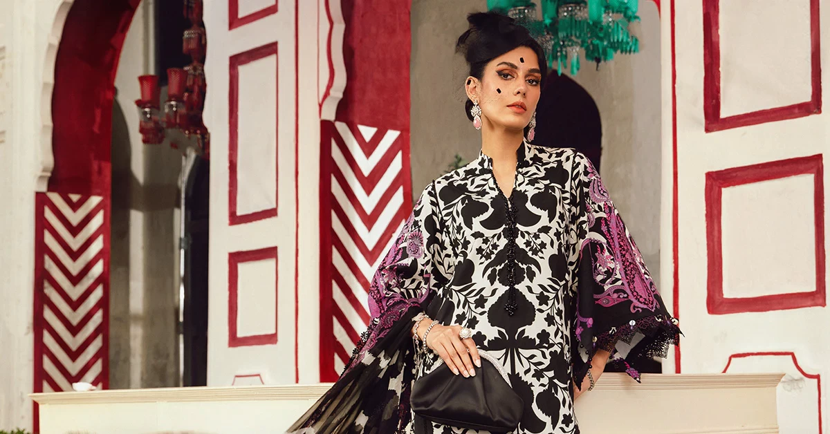 3 Piece Embroidered Cambric Suit -  MPT-2704-B