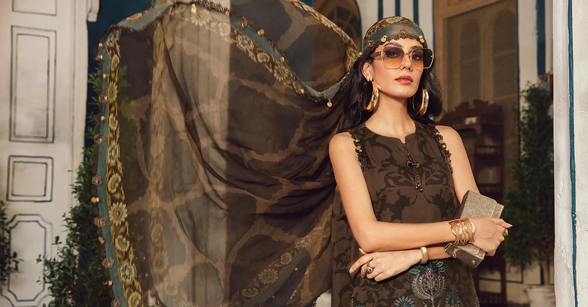 3 Piece Embroidered Cambric Suit -  MPT-2704-A