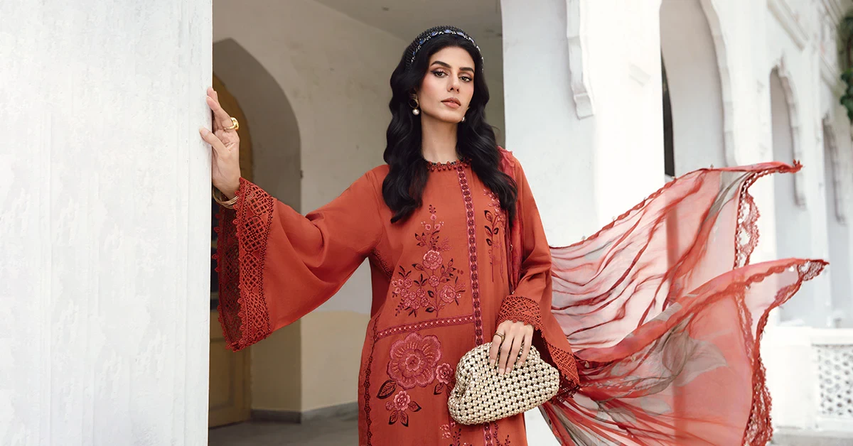 3 Piece  Embroidered Cambric Suit - MPT-2701-B