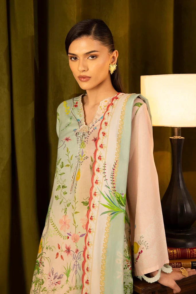 Linen Muzlin 3 Piece Suit - SKU: M253-017A-3CY