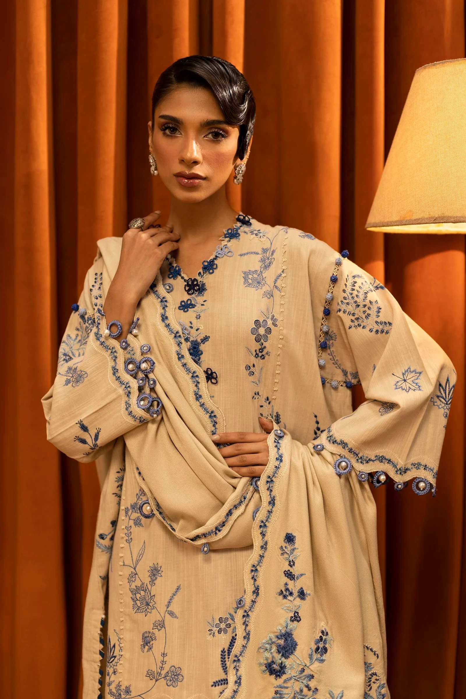 Slub Muzlin 3 Piece Suit - M253-011A-3CP
