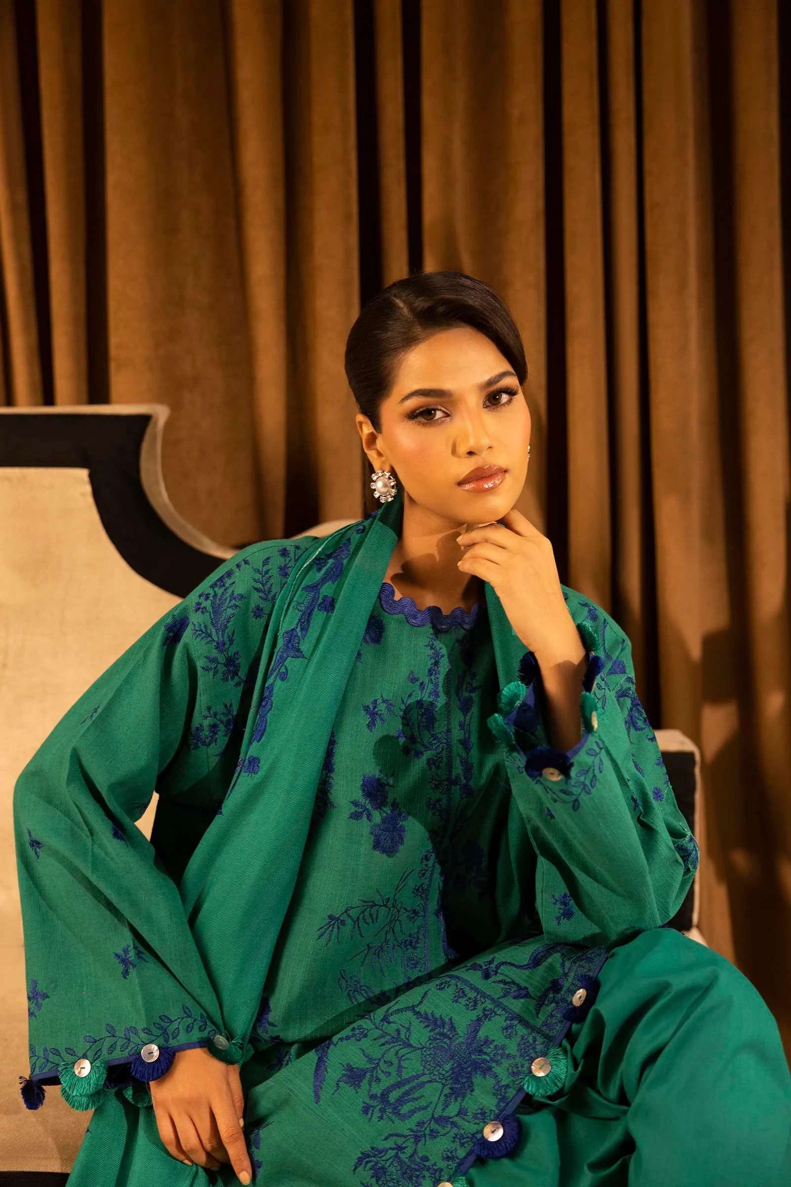 Slub Muzlin 3 Piece Suit - M253-010A-3CP