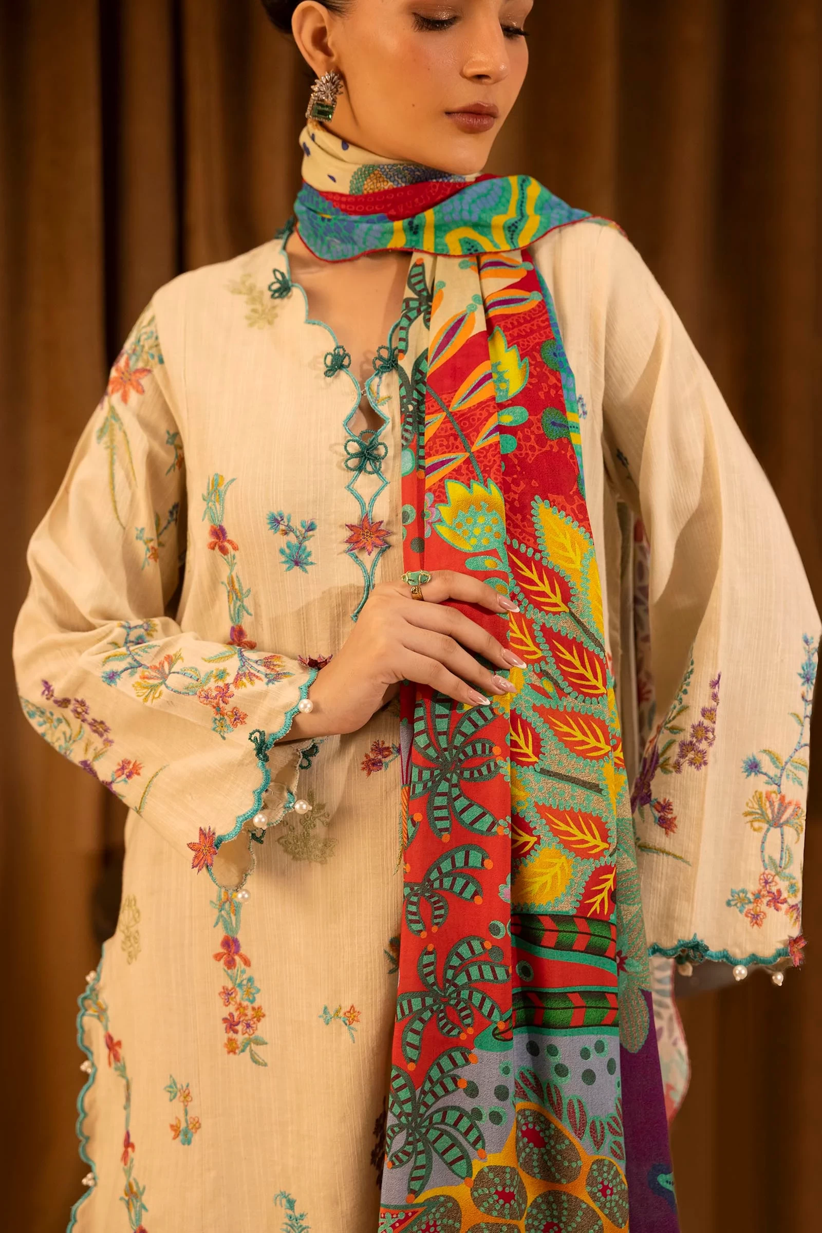 Slub Muzlin 3 Piece Suit - M253-008B-3CY