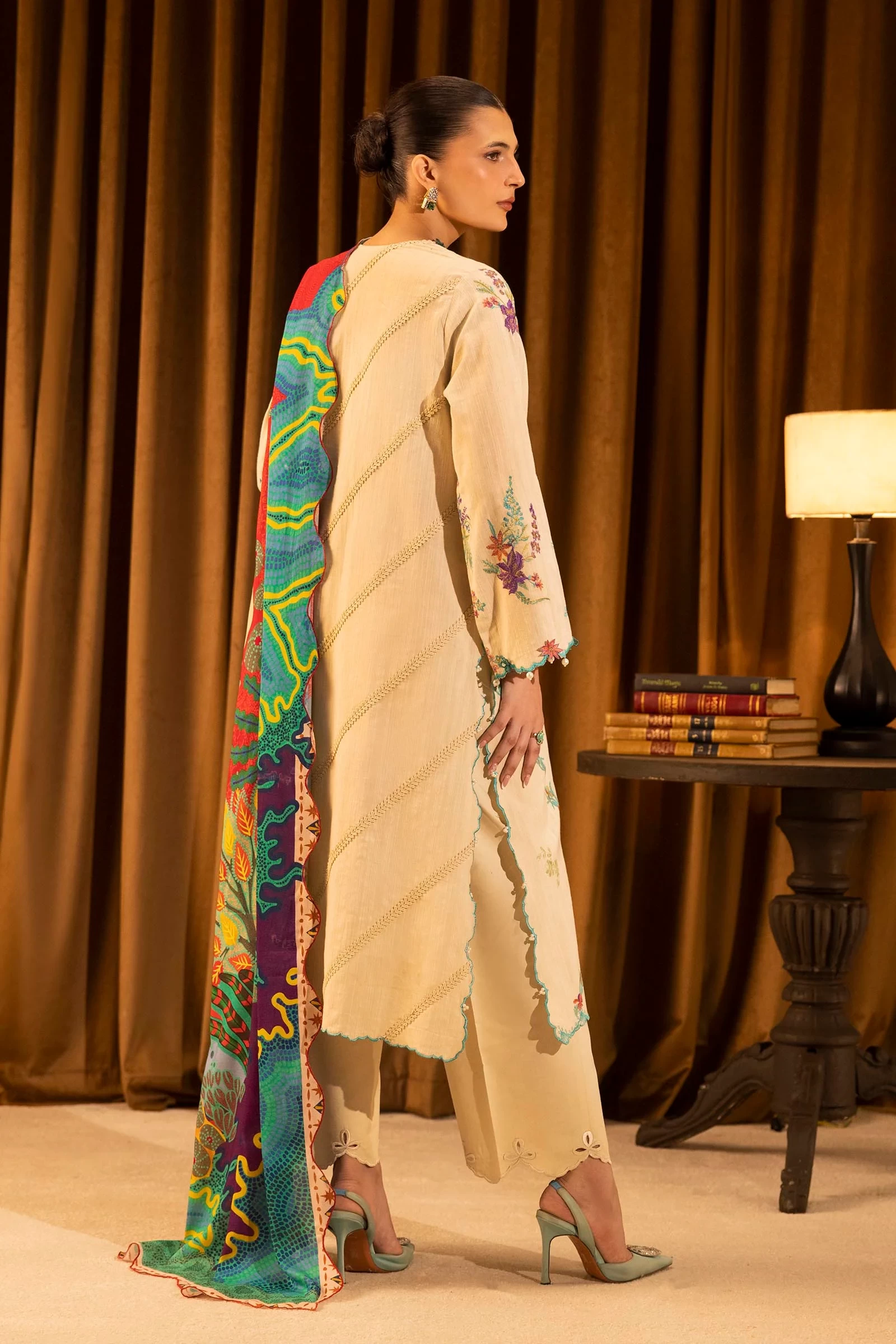 Slub Muzlin 3 Piece Suit - M253-008B-3CY