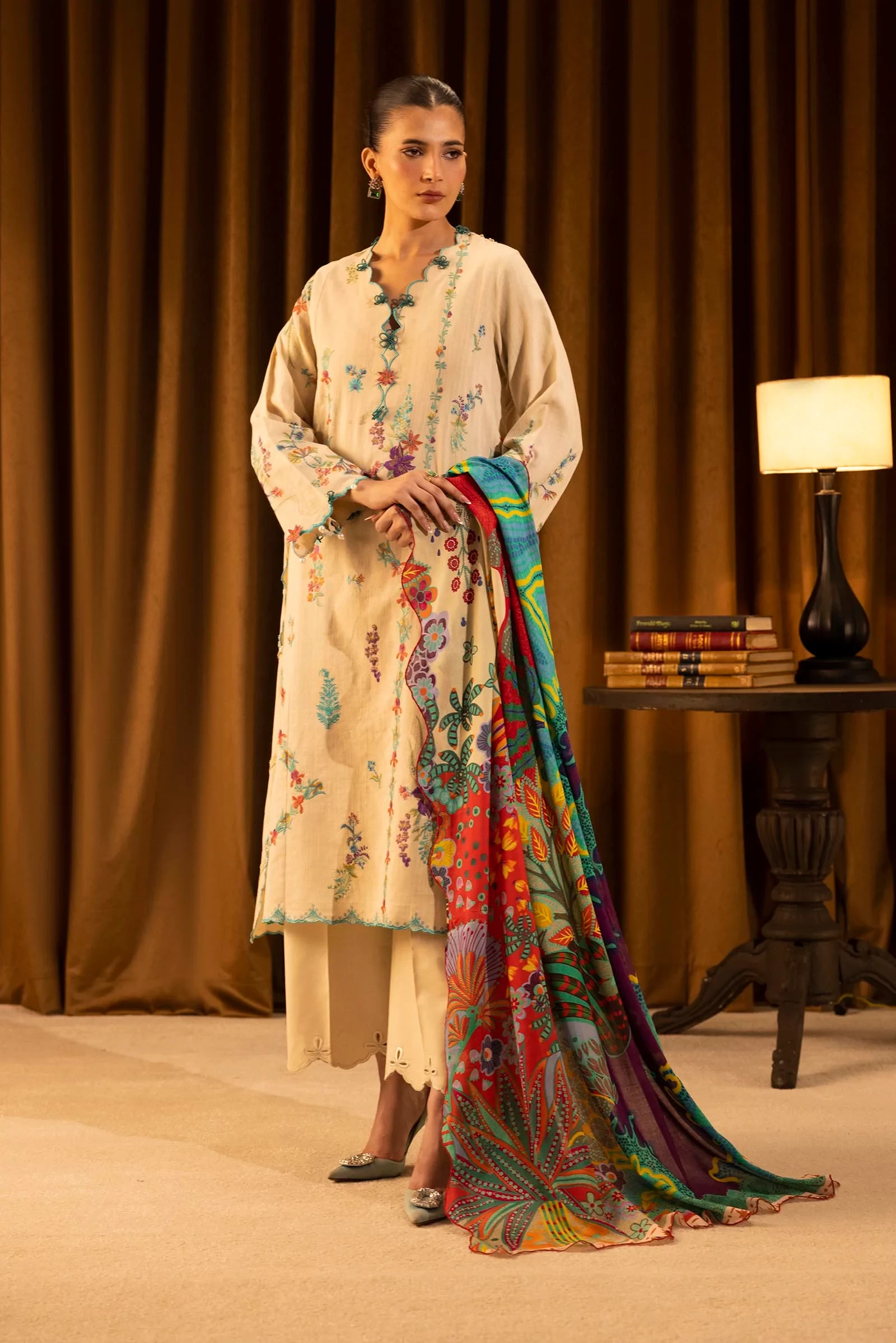 Slub Muzlin 3 Piece Suit - M253-008B-3CY
