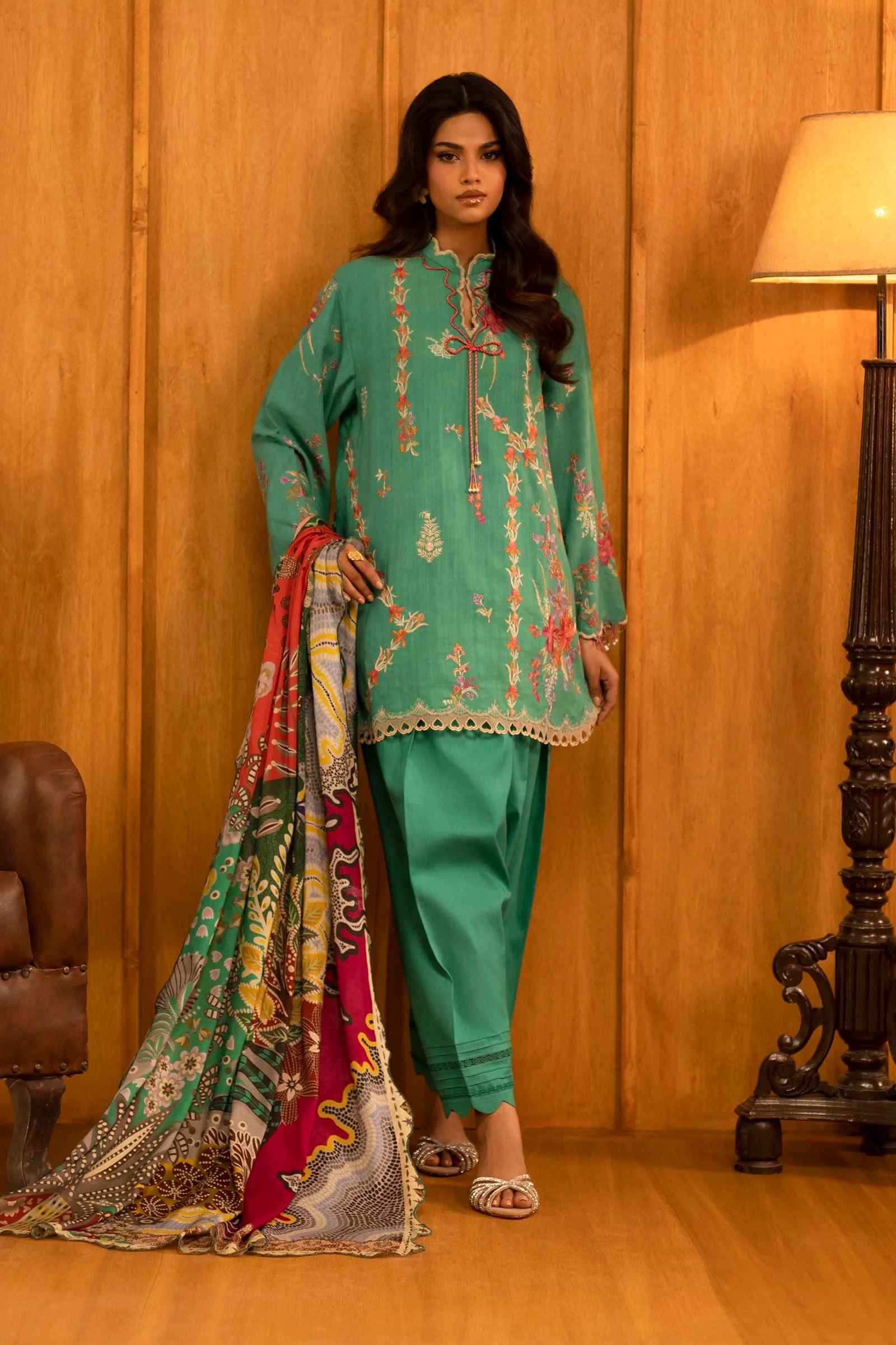 Slub Muzlin 3 Piece Suit - M253-008A-3CY