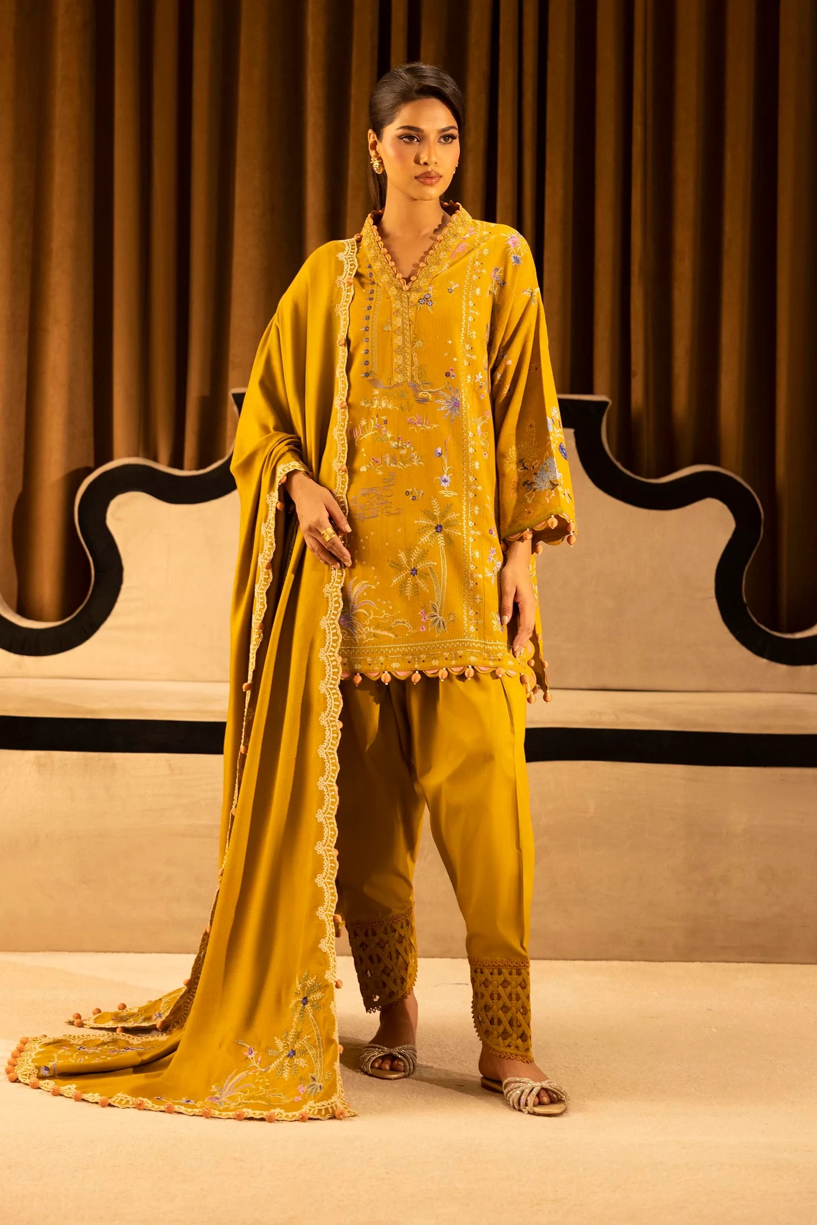 Slub Muzlin 3 Piece Suit - M253-007B-3CP