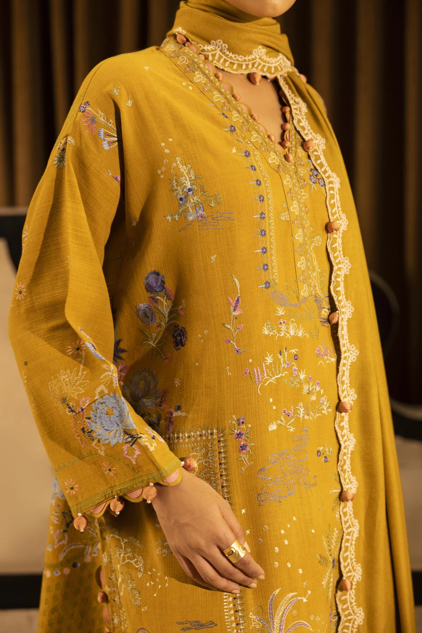 Slub Muzlin 3 Piece Suit - M253-007B-3CP