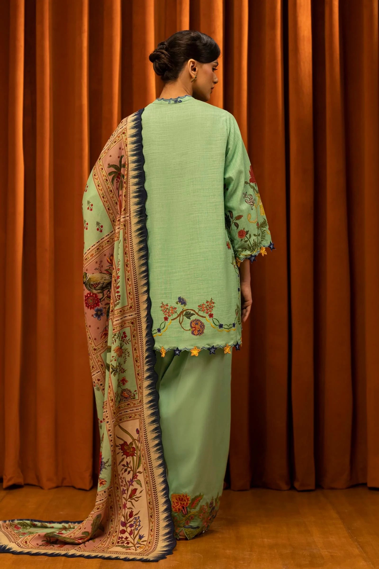 Slub Muzlin 3 Piece Suit - M253-004B-3CY