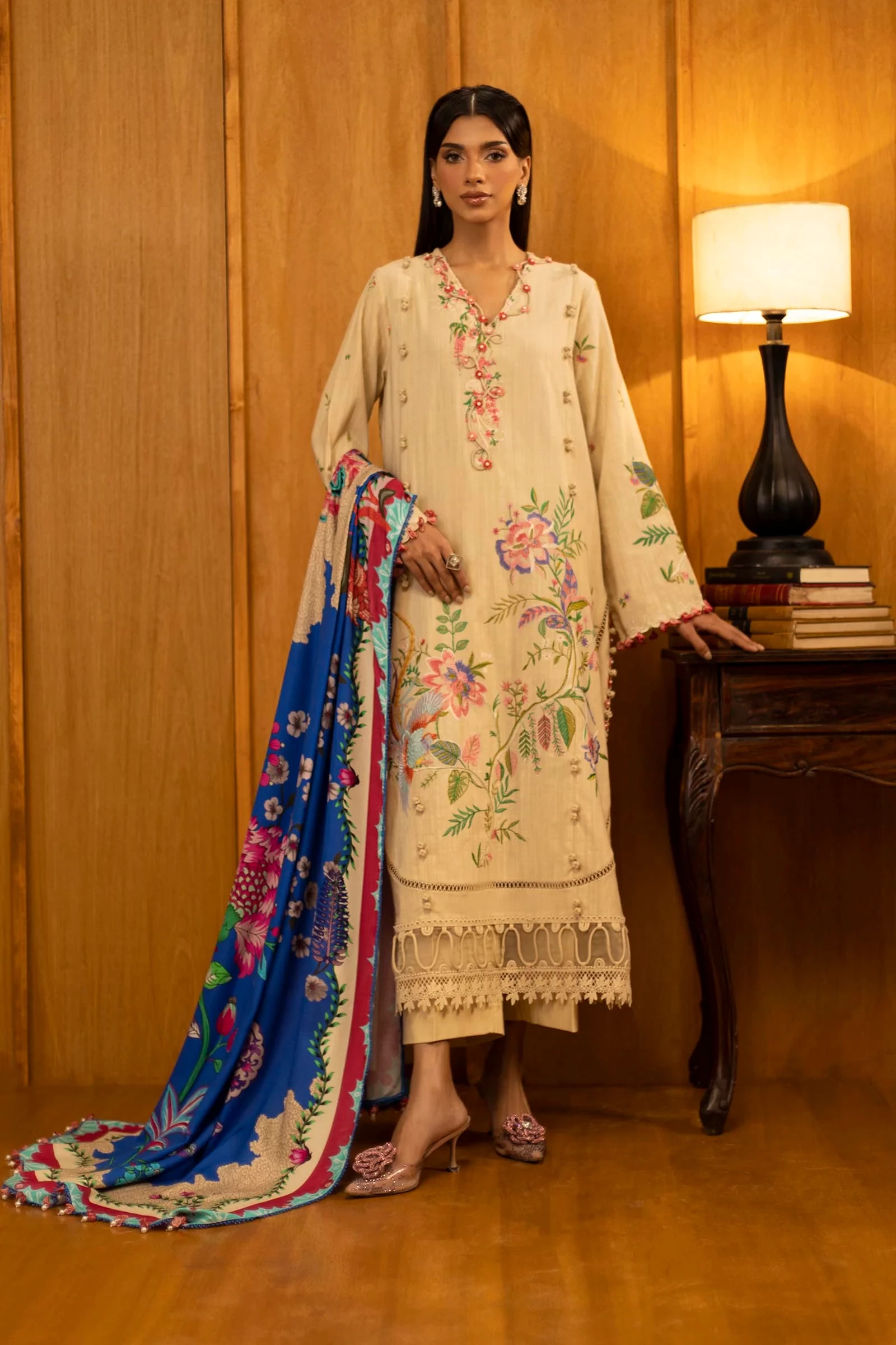 Slub Muzlin 3 Piece Suit- M253-001A-3CP