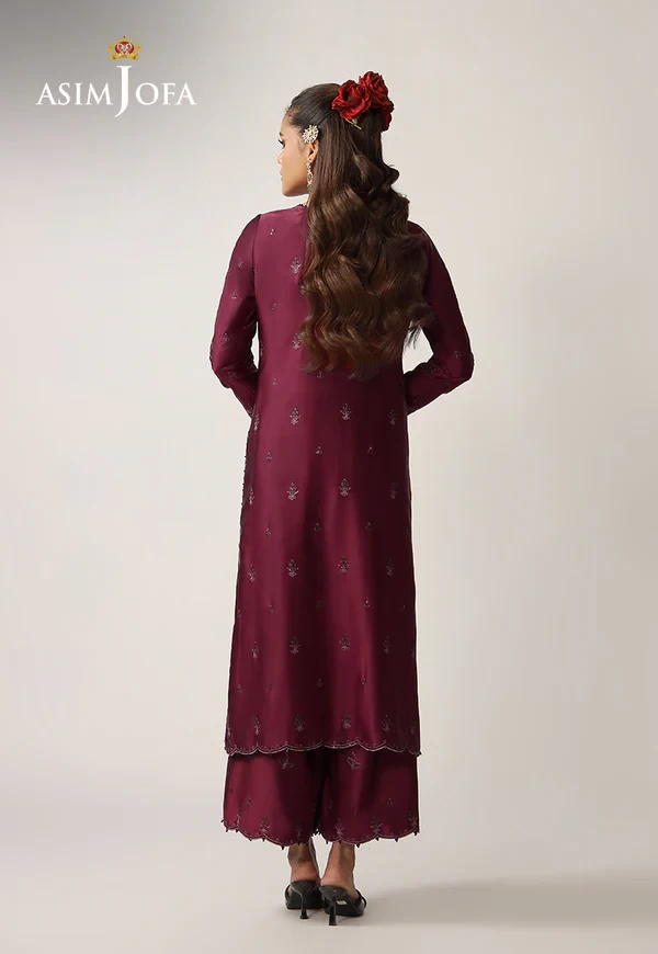 AJULO-03 Embroidered Charmeuse Silk 2 Pcs - AJULO-03-UNS