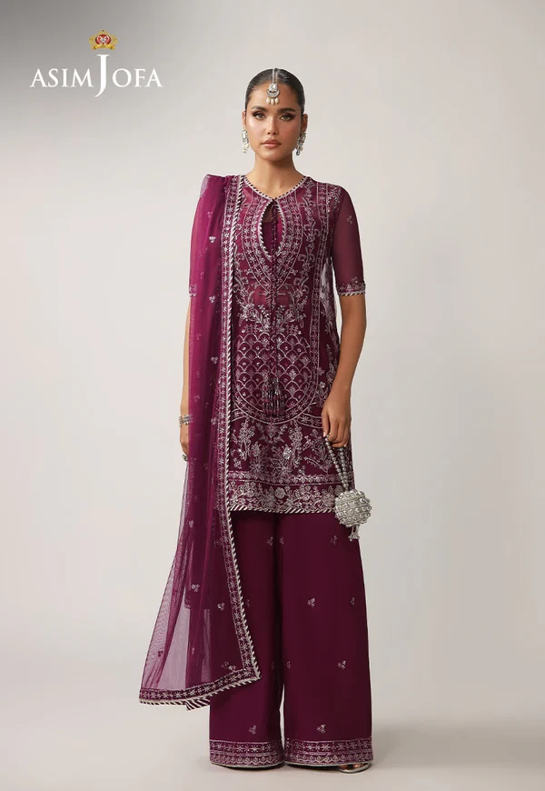 AJULO-04 Embroidered Net 3 Pcs - AJULO-04-UNS