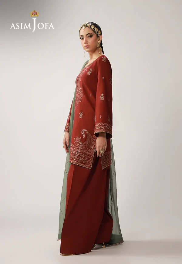 AJULO-05 Embroidered Boski Silk 3 Pcs - AJULO-05-UNS