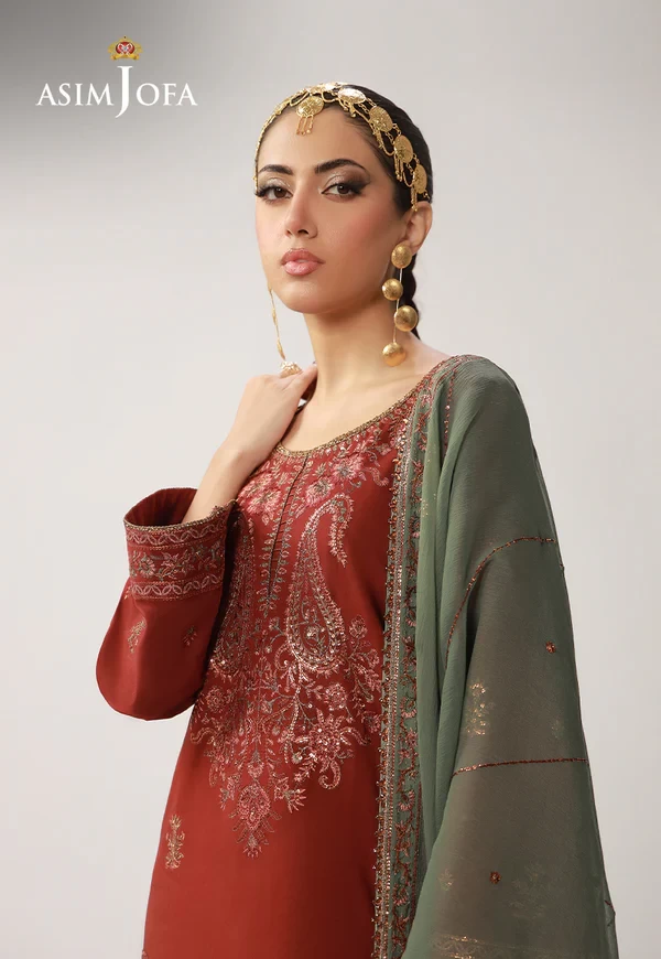 AJULO-05 Embroidered Boski Silk 3 Pcs - AJULO-05-UNS