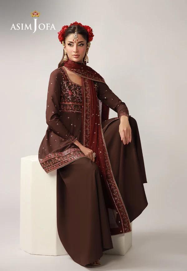 AJULO-07 Embroidered Silk 3 Pcs - AJULO-07-UNS