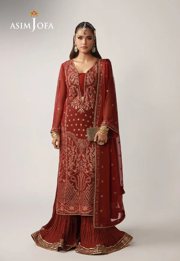 AJULO-11 Embroidered Chiffon 3 Pcs - AJULO-11-UNS