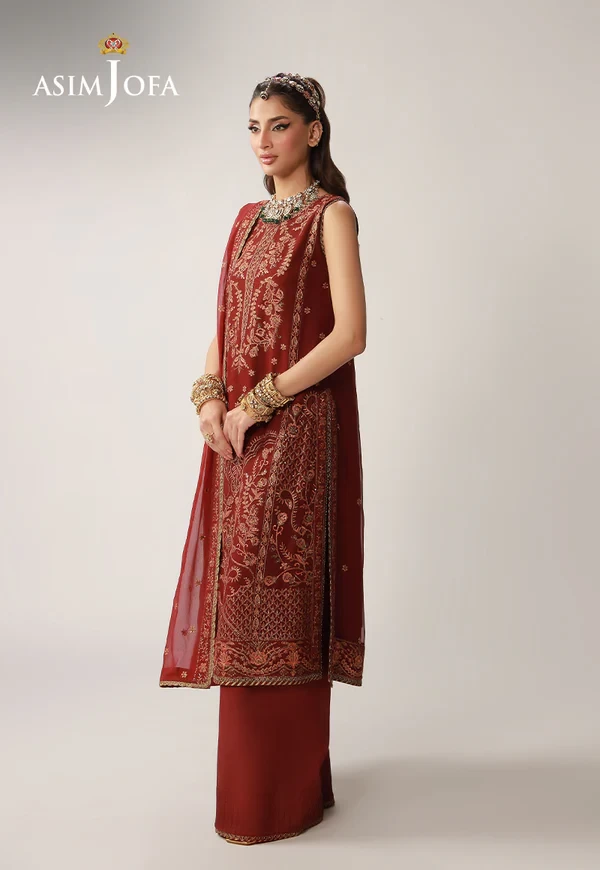 AJULO-11 Embroidered Chiffon 3 Pcs - AJULO-11-UNS