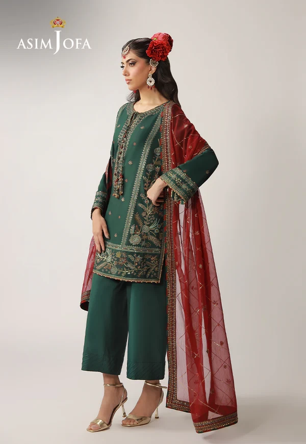 AJULO-12 Embroidered Silk 3 Pcs - AJULO-12-UNS