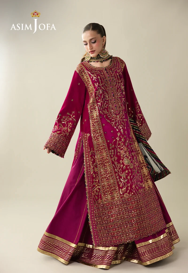 Embroidered Velvet  - SKU: AJULM-03-UNS