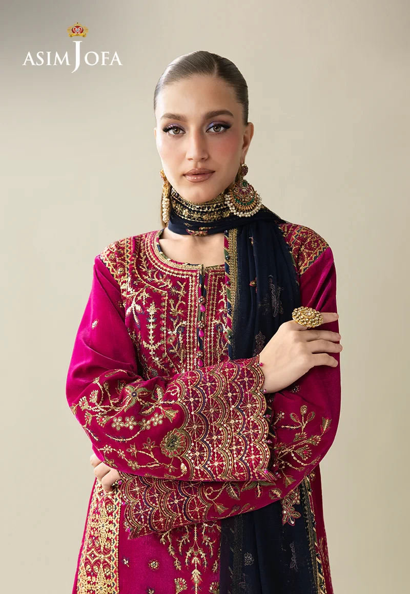 Embroidered Velvet  - SKU: AJULM-03-UNS