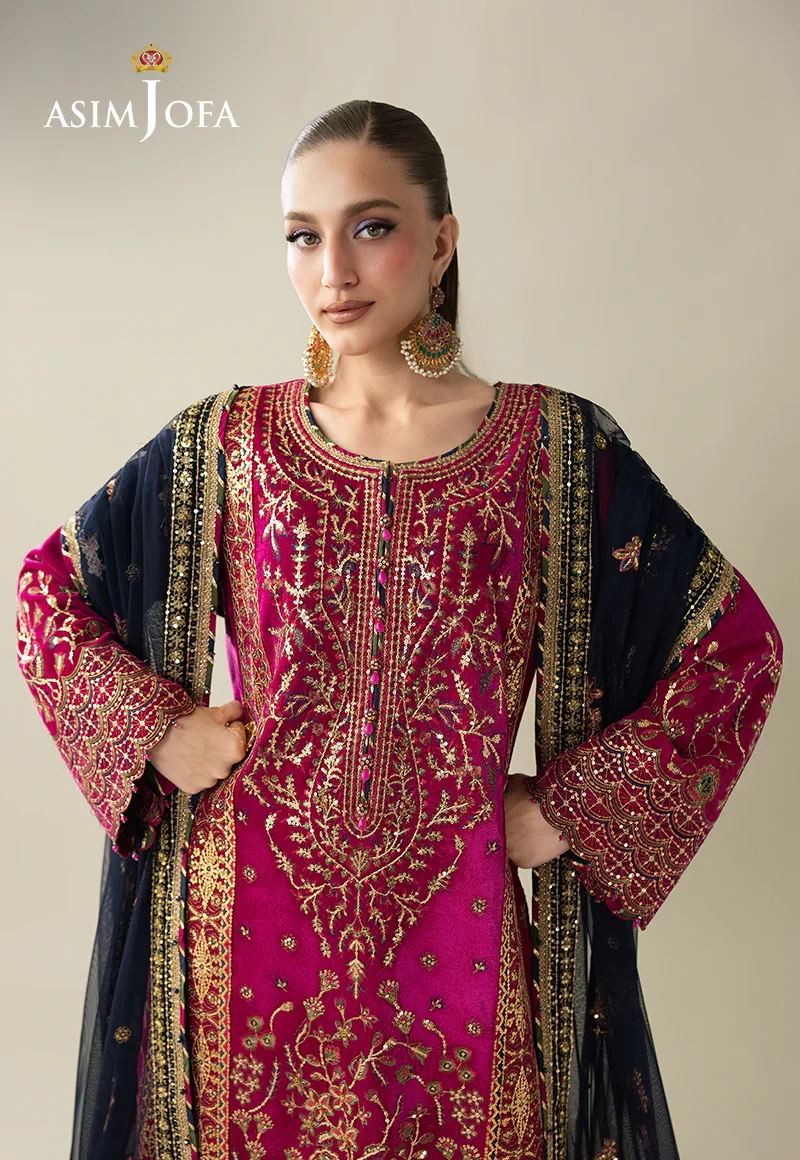 Embroidered Velvet  - SKU: AJULM-03-UNS