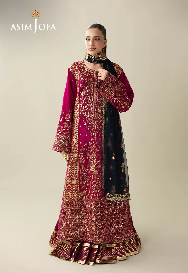 Embroidered Velvet  - SKU: AJULM-03-UNS