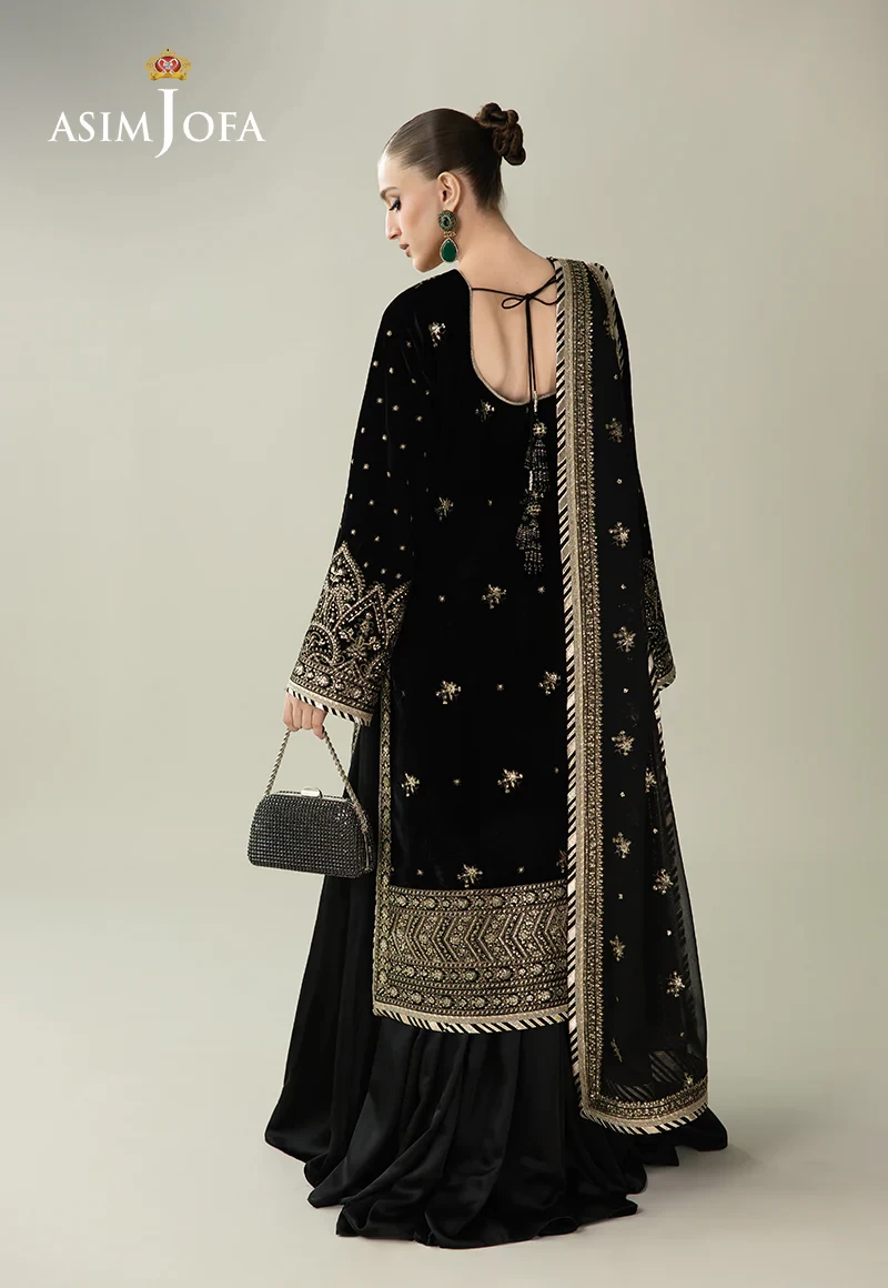 Embroidered Velvet - SKU: AJULM-01-UNS