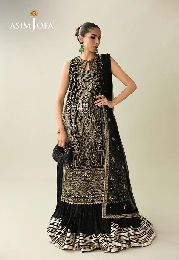 Embroidered Velvet - SKU: AJULM-01-UNS