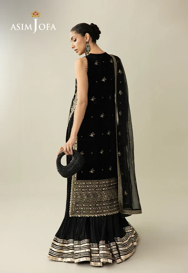 Embroidered Velvet - SKU: AJULM-01-UNS
