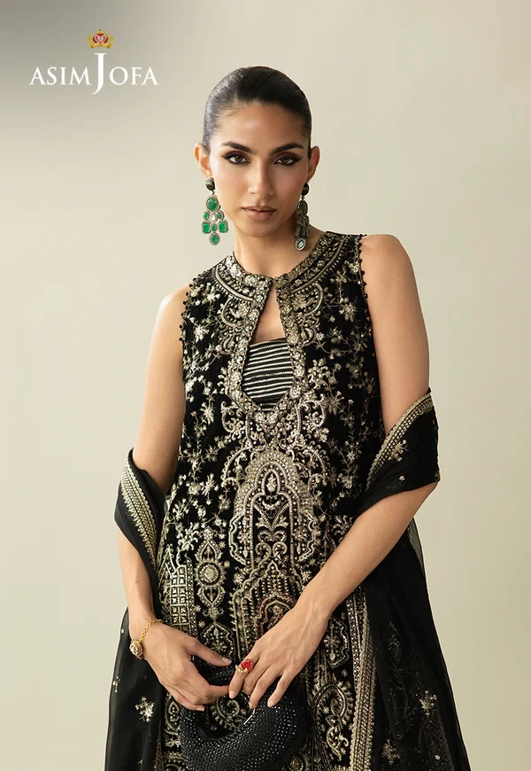 Embroidered Velvet - SKU: AJULM-01-UNS