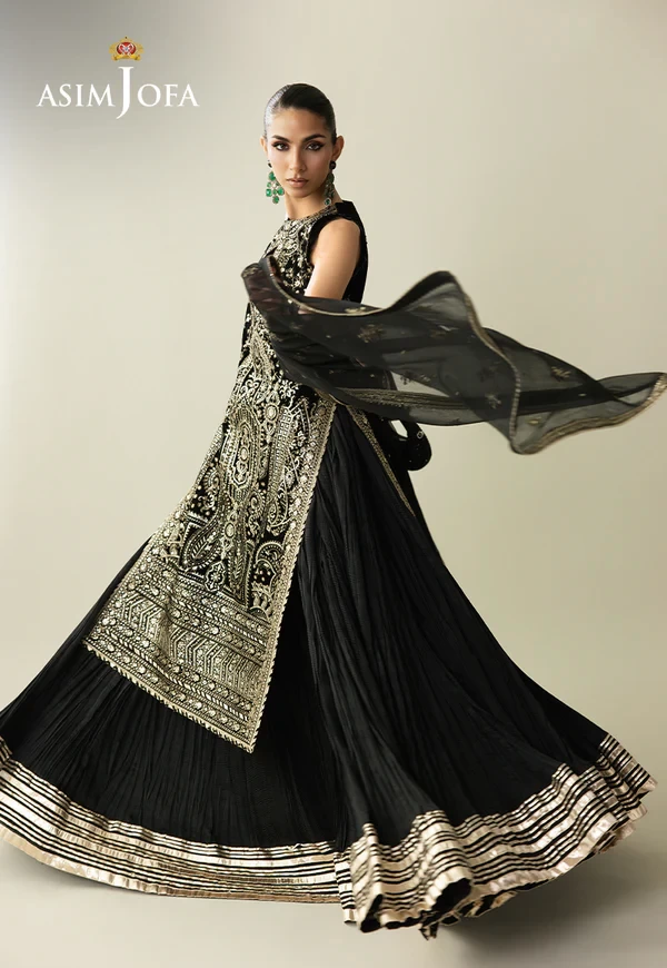 Embroidered Velvet - SKU: AJULM-01-UNS