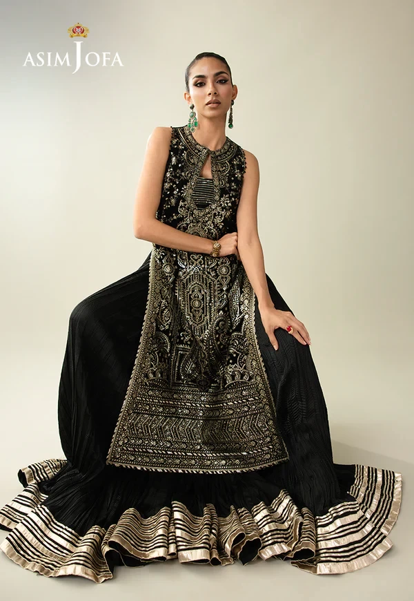 Embroidered Velvet - SKU: AJULM-01-UNS