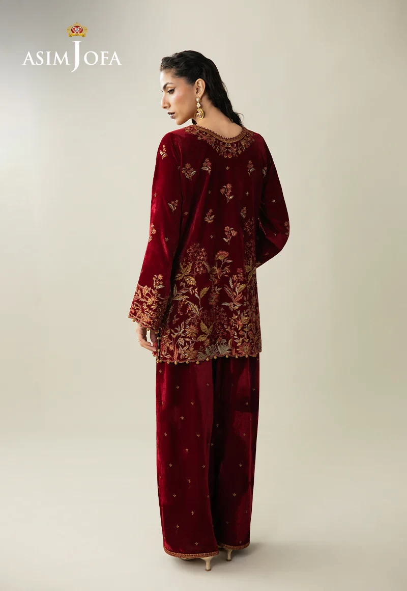 Embroidered Velvet - SKU: AJULM-05-UNS